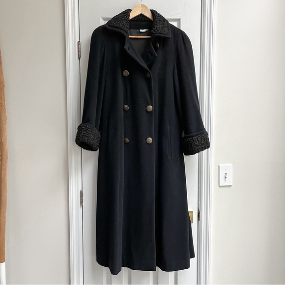 Jackets & Blazers - [vintage] curly lambswool longline coat 1980s black